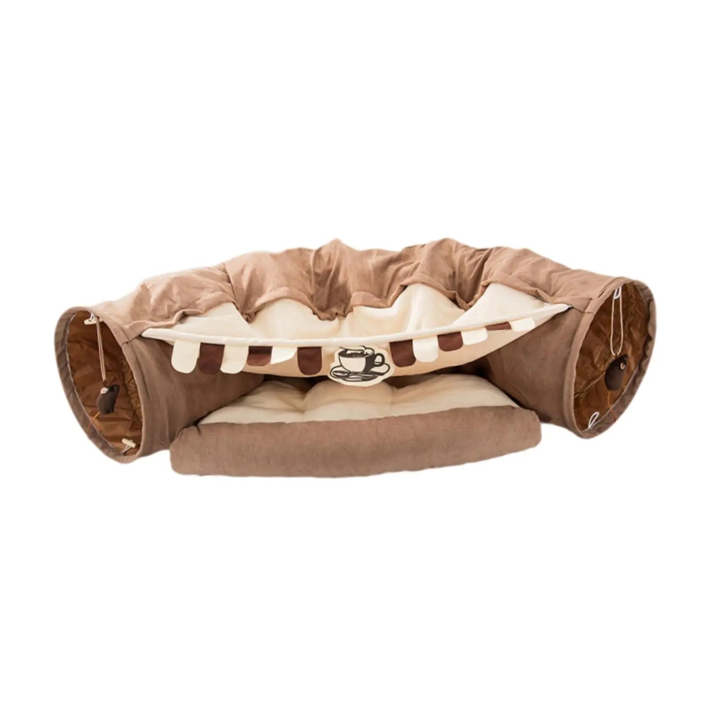 Bunny Tunnel Bed Cat Activity Center Kitty Training Hideout Foldable Soft Cats Tunnel Tubes Toys for Indoor Small Animals