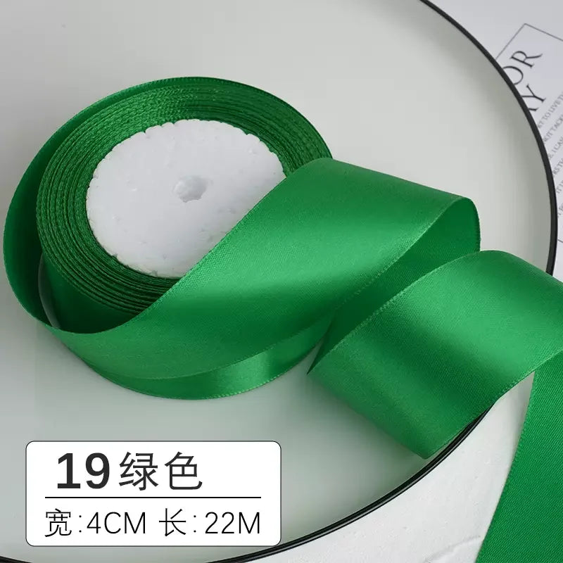 25yards/roll 4cm Satin Ribbon for Gift Wrapping Bows Making Floral Bouquets DIY Wreaths Sewing Projects Wedding Party Decor