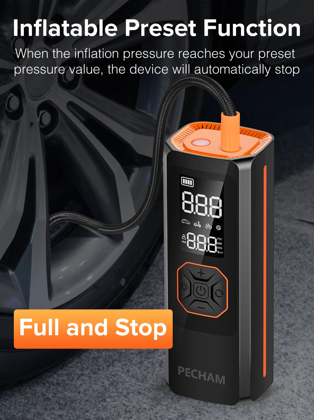 8000mAh Car Motorcycle Tyre Inflator 12V 150W 35L/Min Electric Portable Air Compressor Bicycle Tire Air Pump For Bike Boat Balls