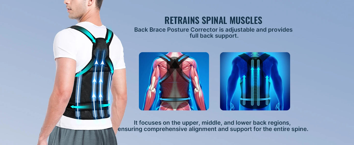 Back Brace Posture Corrector for Women & Men, Back Straightener Posture Corrector, Scoliosis and Hunchback Correction,Back Pain