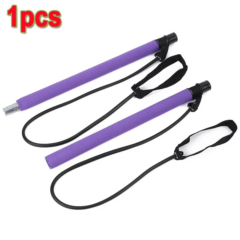 1-2pcs Pilates Bar Kit with Resistance Bands,3-Section Pilates Bar with Stackable Bands Workout Equipment for Legs,Hip,Waist,Arm