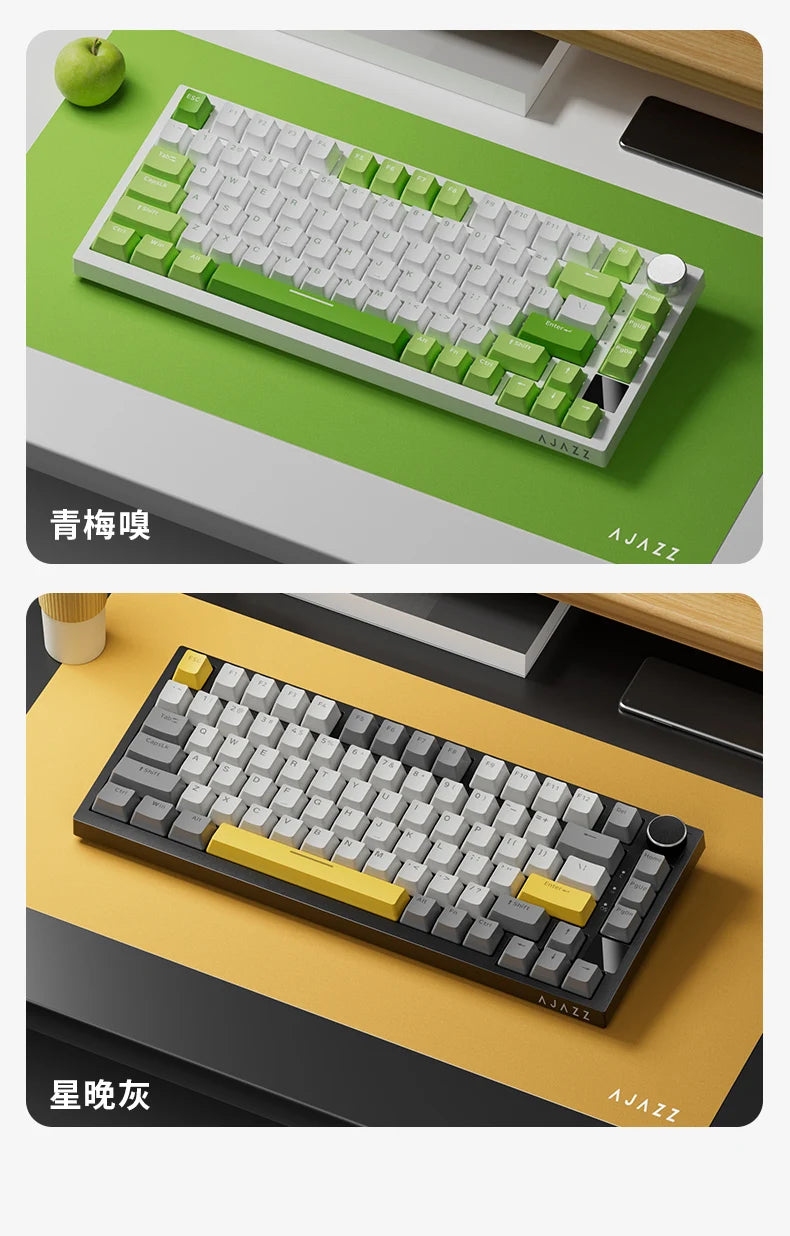 AJAZZ AK820/AK820Pro Mechanical Keyboard TFT Screen Multifunctional Knob Gaming Keyboard Wired/2.4GHz/BT Connect PC Keyboard