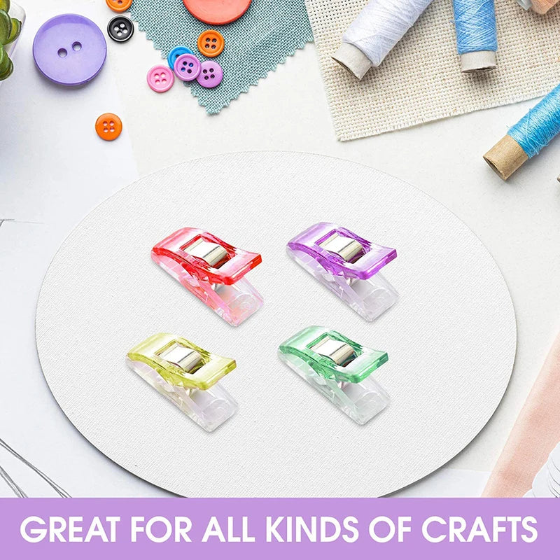 50PCS Sewing Clips Colorful Clips Multipurpose Plastic Craft Crocheting Knitting Safety Clothing Clips Color Binding Clips Paper