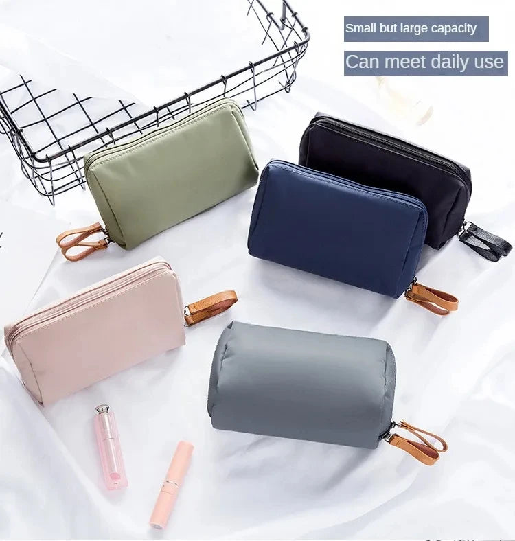 2024 New Women Cosmetic Bag Solid Color Korean Style Makeup Bag Pouch Toiletry Bag Waterproof Makeup Organizer Case Luxury Bag