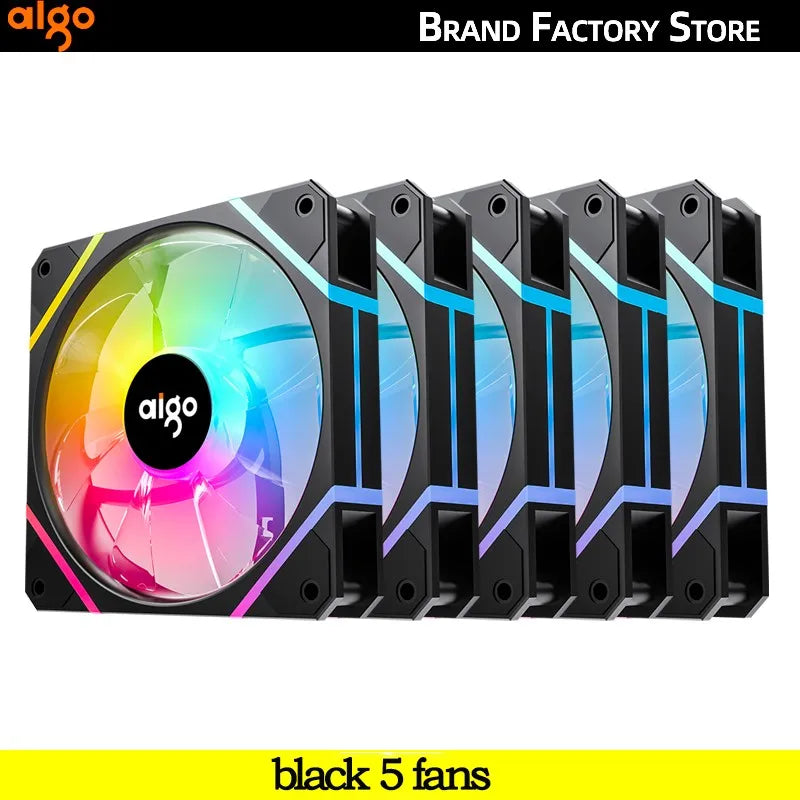 Aigo AM12PRO Rgb Fan Ventoinha PC 120mm Computer Case Fan Kit Water Cooler 4pin PWM CPU Cooling Fans 3pin5v argb 12cm Ventilador