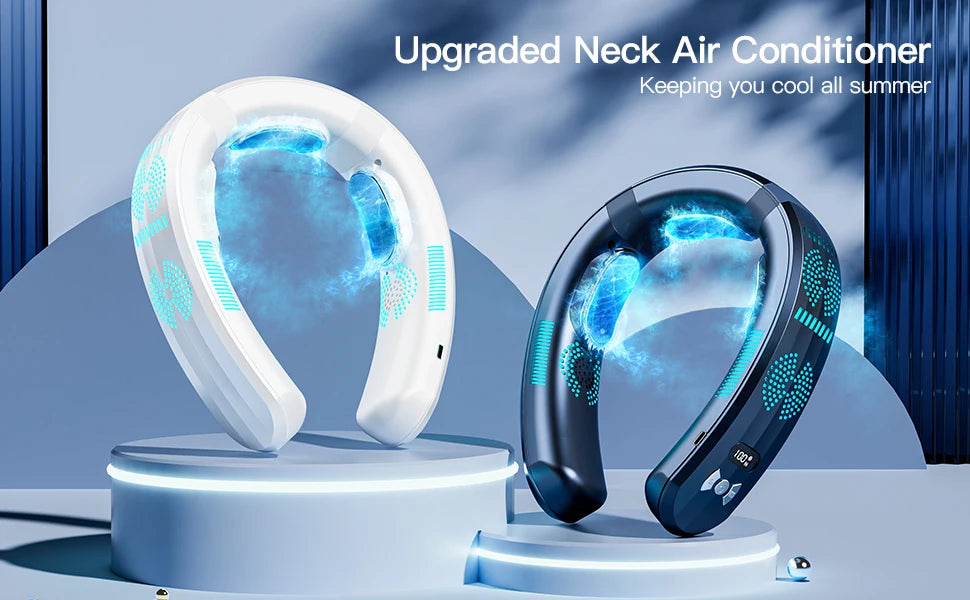 2024 New Wearable Air Conditioner USB Rechargeable Portable 3 Refrigeration Hanging Neck Fan Mute 6000mAh Outdoor Summer Cooler