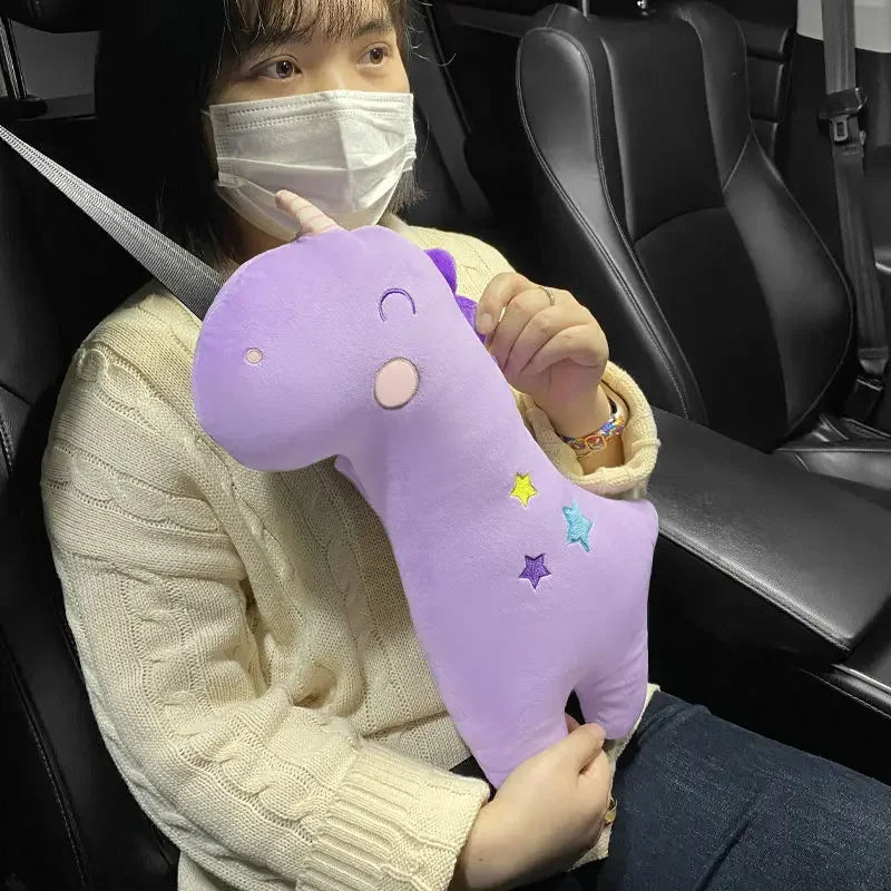 Car Safety Belt Cover Baby Seat Belt Protector Neck Cushion Sleeping Head Support Unicorn Cute Pillow Belt for Children Girl Boy