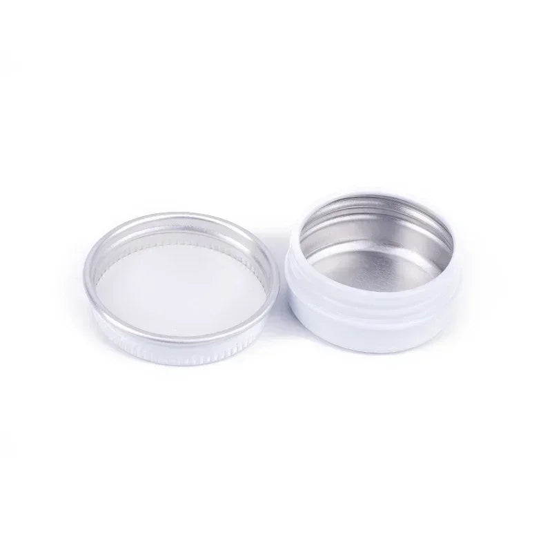 5/10/15/20/30/50/60/80/110/150g Aluminum Box Empty Lids Tin Cans Round Metal Ceam Jar Cosmetic Containers White Bottle Wholesale