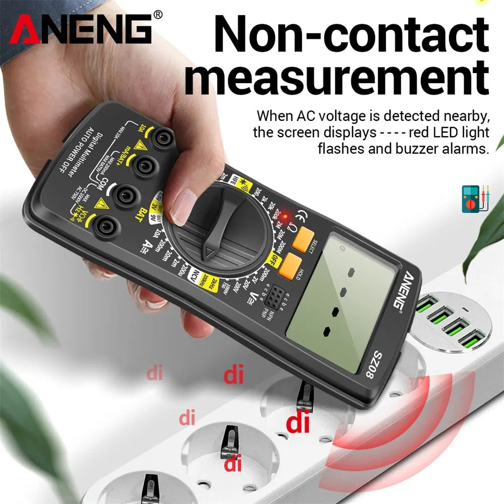 ANENG SZ08 Digital Ultra-thin Multimeter Storage Professional Meter Auto Voltmeter AC DC 220V Resistance Handhold Testers