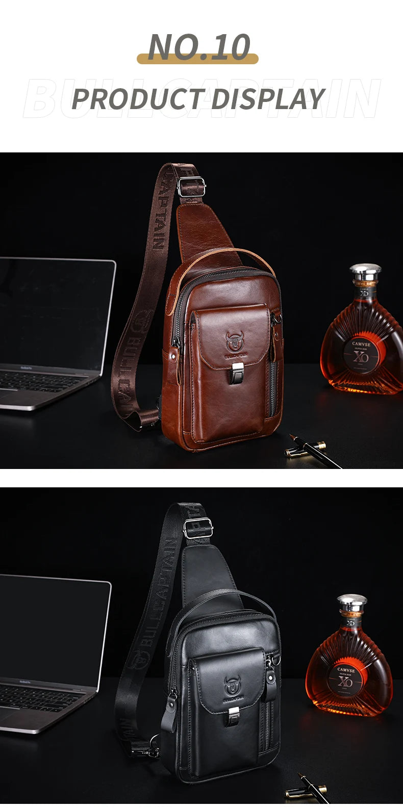 BULLCAPTAIN Men Multifunction Anti Theft Shoulder Bag Man Crossbody Cross Body Travel Sling Chest Bags Pack Messenger Pack