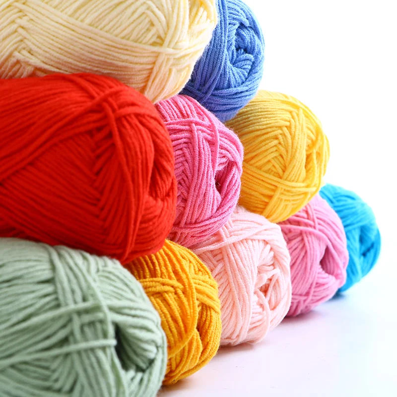 40-50g/Set 4ply Milk Cotton Knitting Yarn Needlework Dyed Lanas For Crochet Craft Sweater Hat Dolls At Low Price