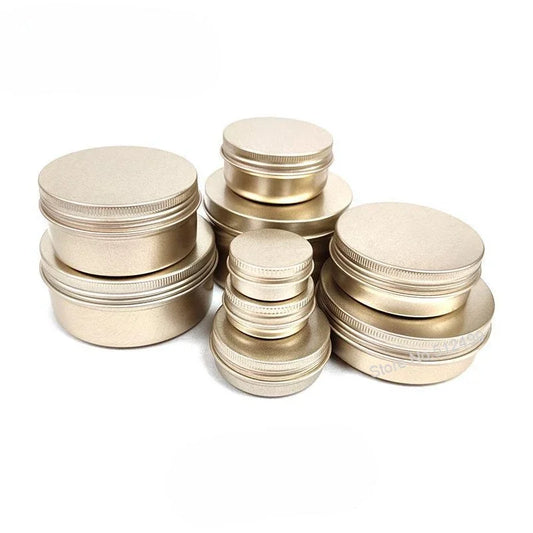 5g60g Metal Round Cosmetic Tins Aluminum Empty Candles Cans Storage Jars with Screw Lids for Lip Balm Salve Spices Alluvial Gold