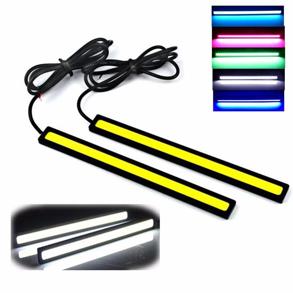 2pcs 17cm Universal Car COB Led Strip Automotive DRL Daytime Running Light External Lights 12V Waterproof Atmosphere Lamp COB