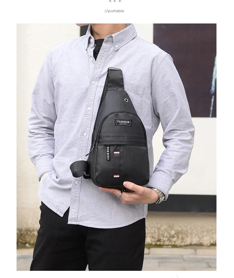 Chest Bag Man Messenger Bag New Nylon Canvas Casual Sports Travel Chest Bag Single Shoulder MEN'S Style