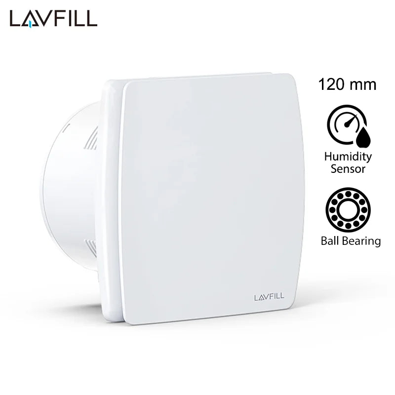 230V Duct 4" 100MM Wall Ceiling  Bathroom Axial Decorative Ventilator Fan Ball Bearing Motor with Back Valve