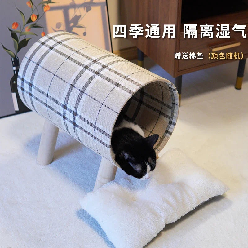 Cat shelter semi enclosed, all season universal cat bed, cat supplies, pet bed tunnel, kitten safety hammock