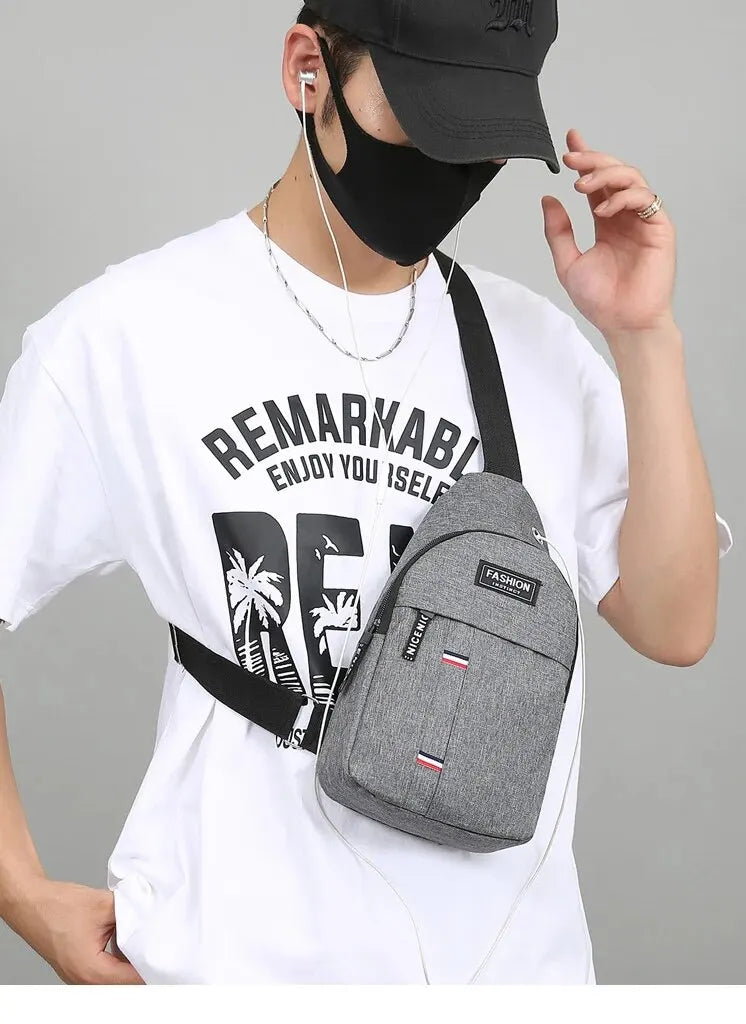 Chest Bag Men's One Shoulder Crossbody Bag Large Capacity Outdoor Sports And Leisure Fashion Small Shoulder Bag Large Capacit