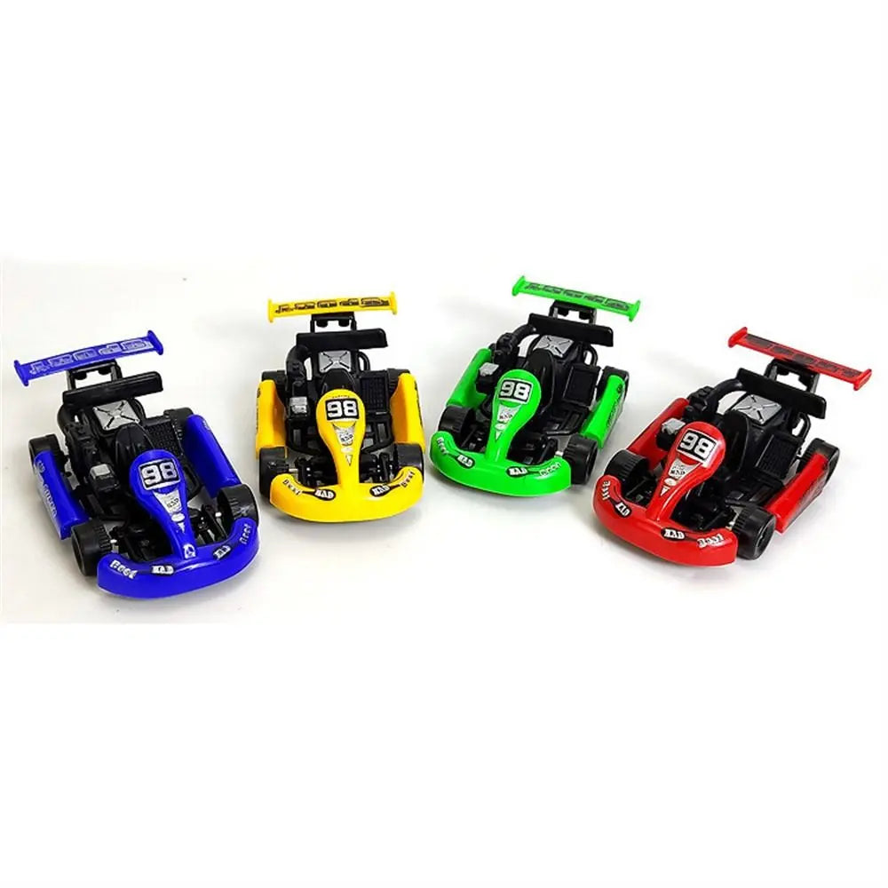 1PC Random Four-wheel Pull Back Car Car Model Vehicle Toy Racing Model Kart Colorful Plastic Racing Car Toy For Boys Kids Gift