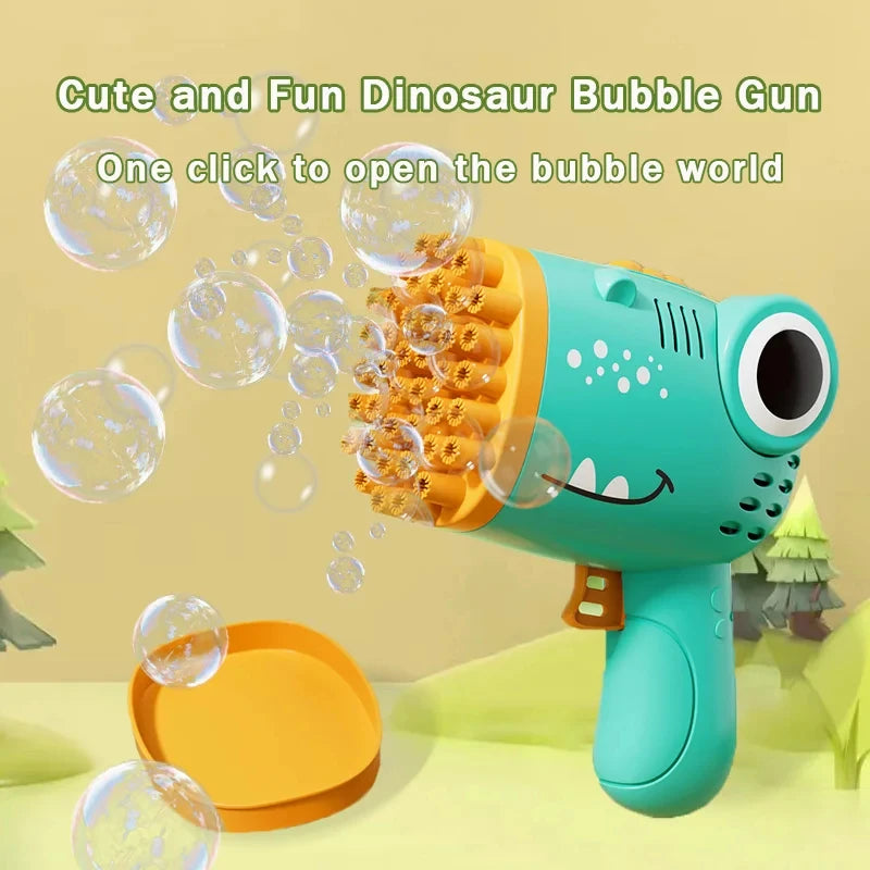 40 Hole Dinosaur Bubble Gun Toys Children Fully Automatic Electric Handheld Bubble Machine (Without Battery and Bubble Water)