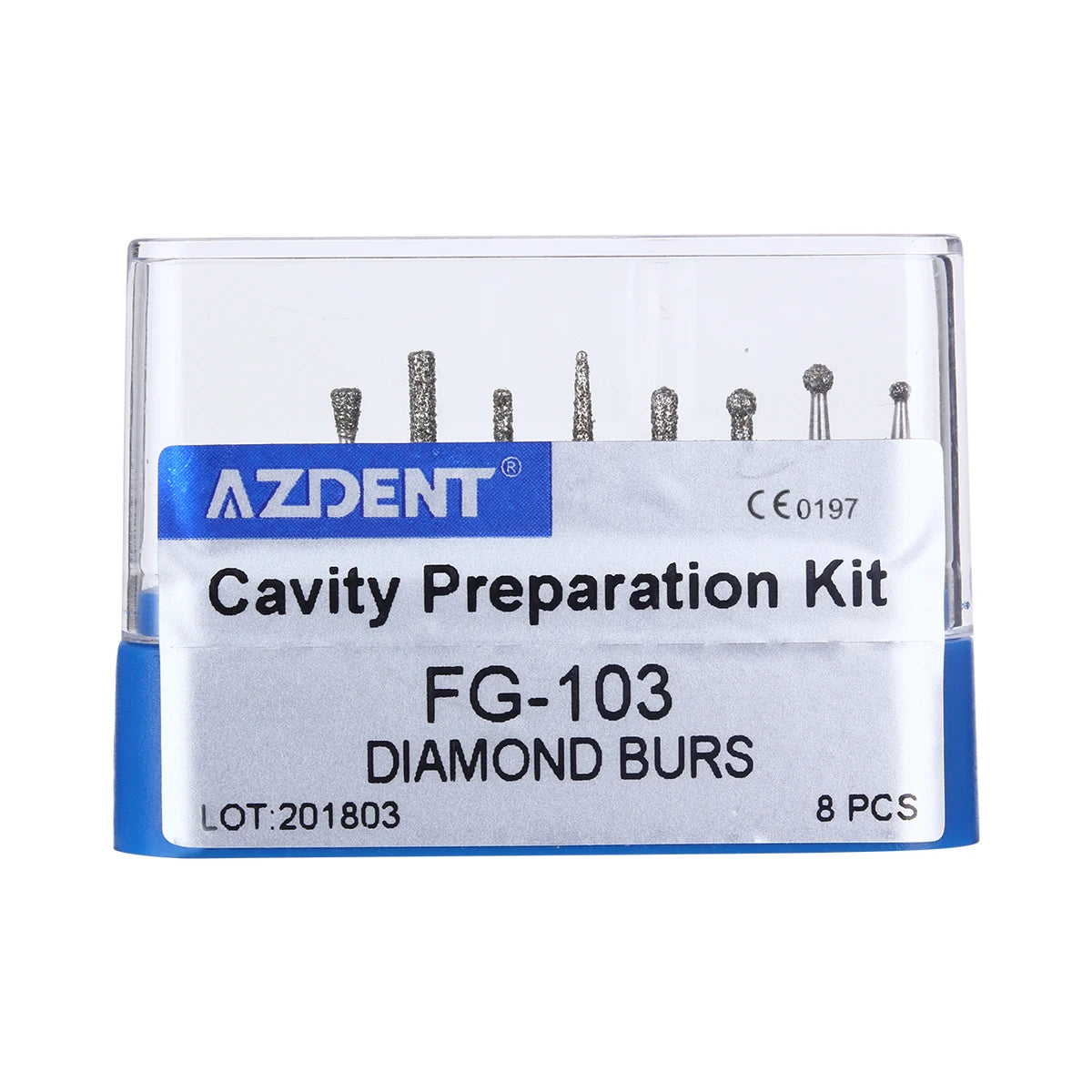 1BOX Azdent DENTAL Diamond Bur Kit With Storage Box Various Functions Optional Fit for High Speed Handpiece