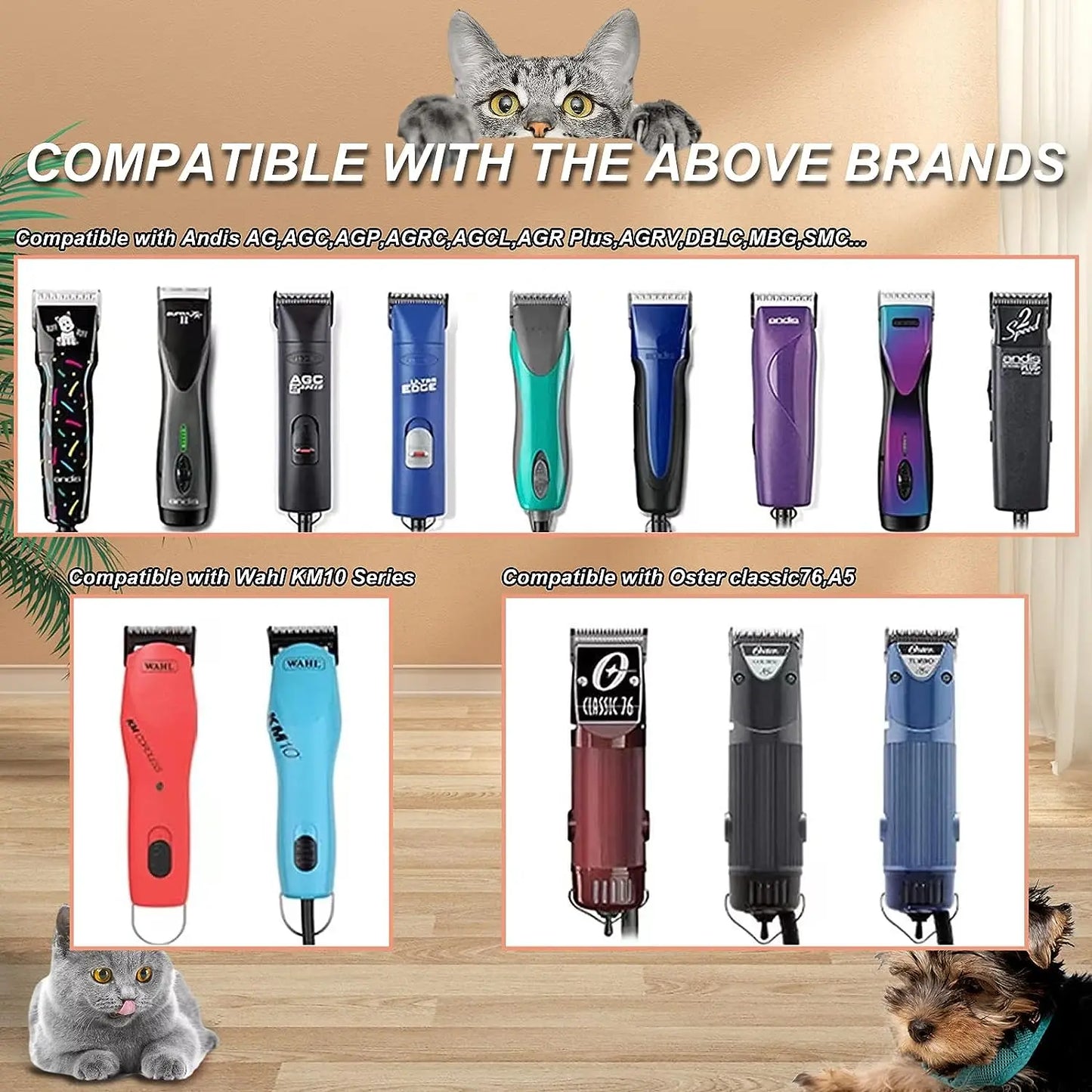 4F,5F,7F,10#,30#,40# Professional Pet Dog Cat Grooming Hair Trimmer Blade Fit For Most Andis,Oster A5,Wahl KM Animal Clippers