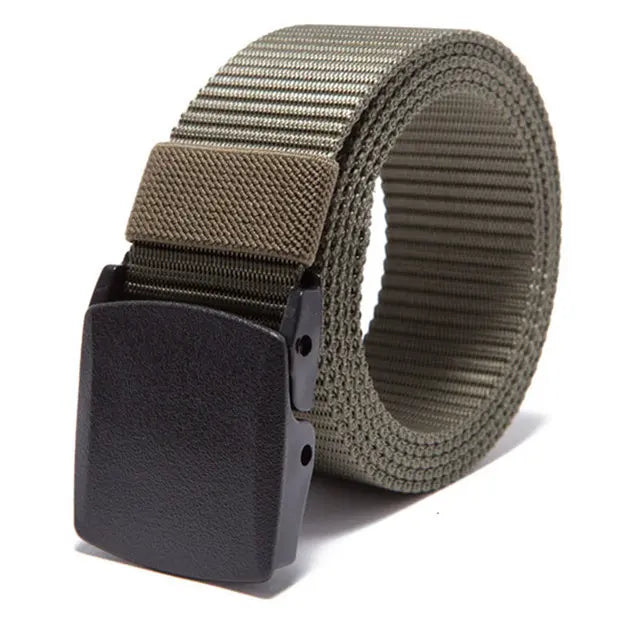 Automatic Buckle Nylon Belt, Fashionable MEN'S Canvas Outdoor Belt, Hunting and Hiking Tools, Hunting Clothing Accessories