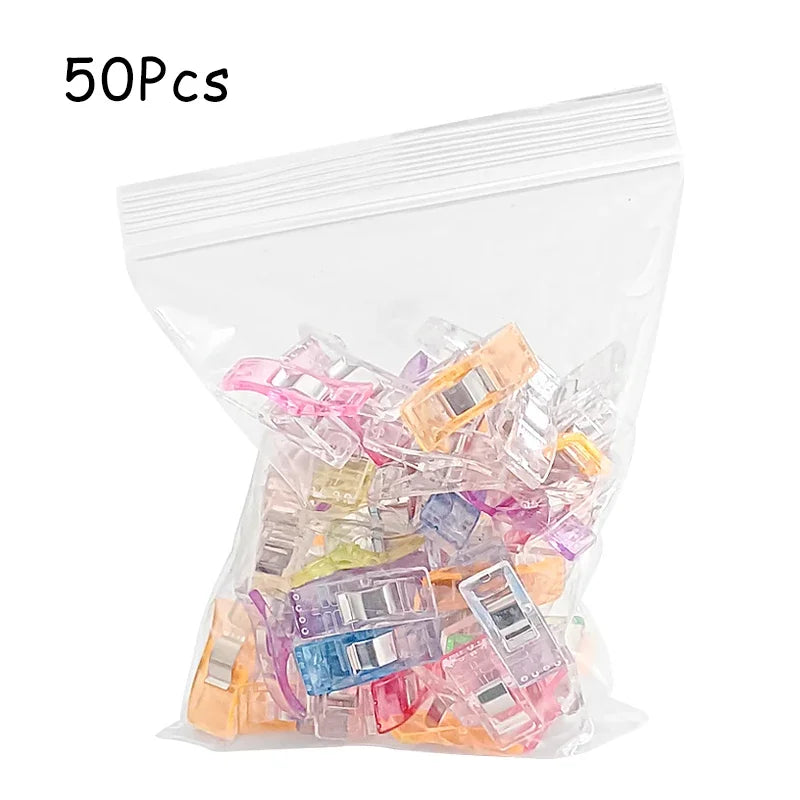 20/50/100PCs Sewing Clips Plastic DIY Crafting Crocheting Knitting Clothing Clips  Assorted Colors Craft Securing Quilting Clip