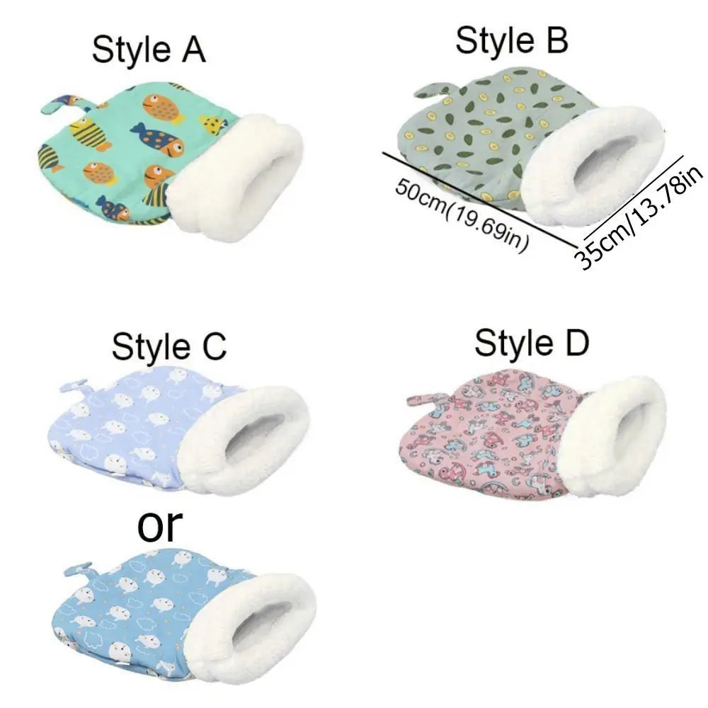 Cat Bed Cartoon Cat Sleeping Bag Thickened Soft Tunnel Cat Nest Comfortable Lamb Fleece Cat Cushion Autumn