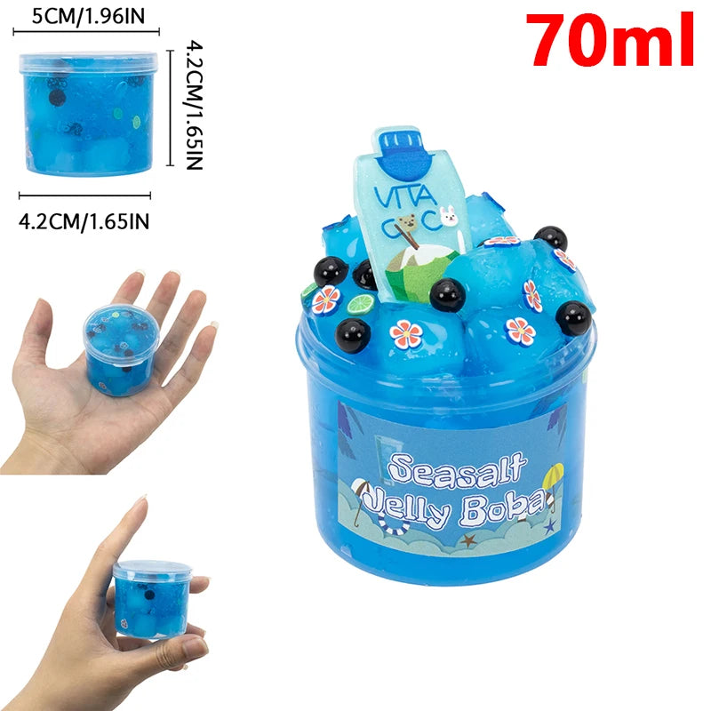 70/300ml Large Capacity Crunchy Slime Kit Premade Crystal Slime Set Super Soft And Non-Sticky Jelly Cube Slime Party Favor Gifts