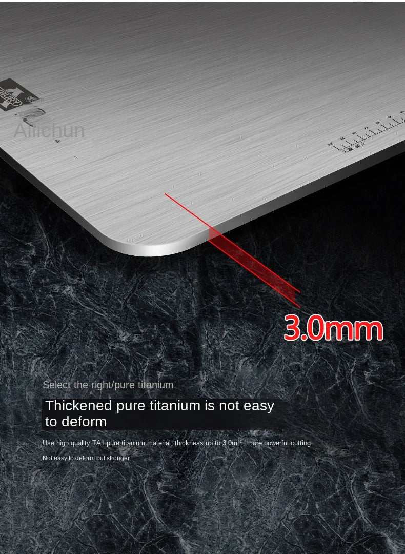 3.0mm thickened pure titanium cutting board, household titanium alloy rolling surface and cutting board, vegetable cutting board