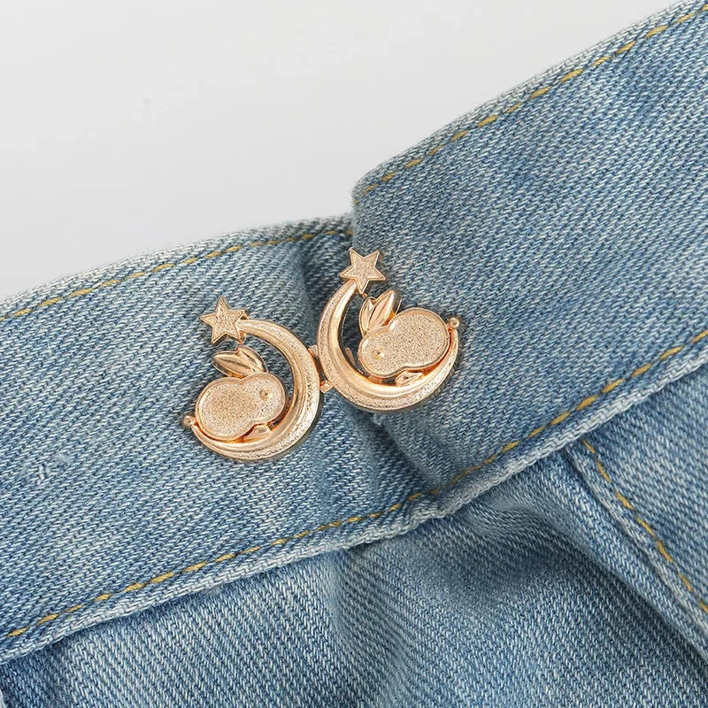 1Pcs Adjustable Clips for Pants Fastener Pants Pin Retractable Button Loose Button for Waist for Jeans Perfect Fit Reduce Waist