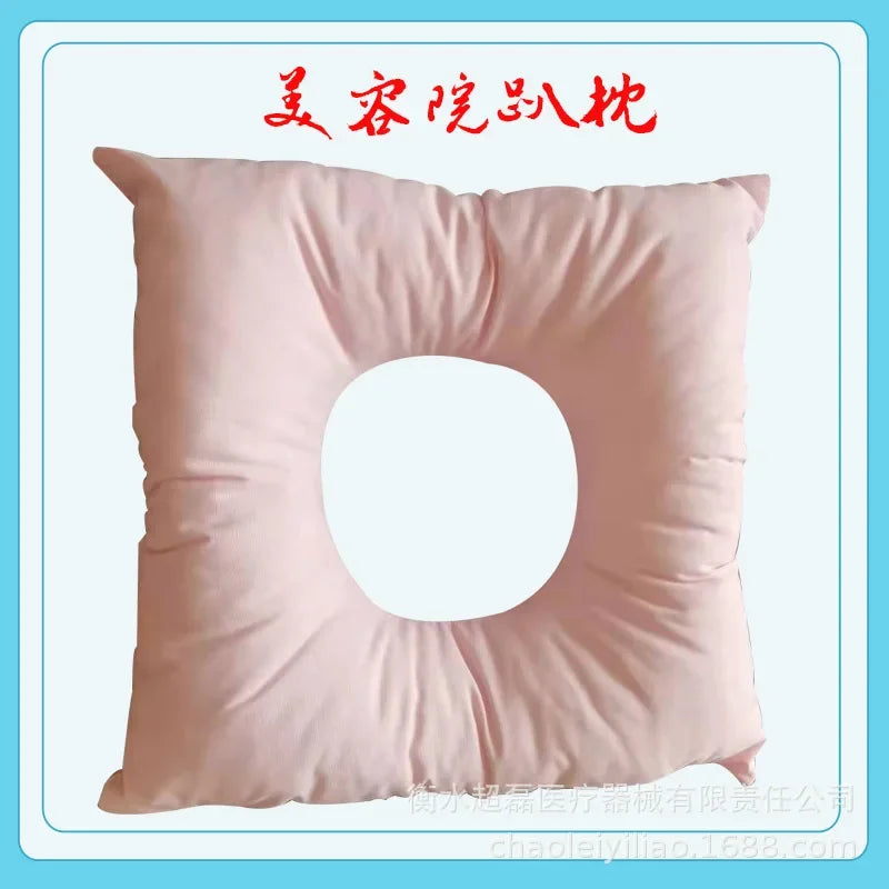 1PC Massage Pillow Face Down With Hole Square Back Neck Rest SPA Bed Table Cushion U Shape Washable Resuable Soft Cotton Pad