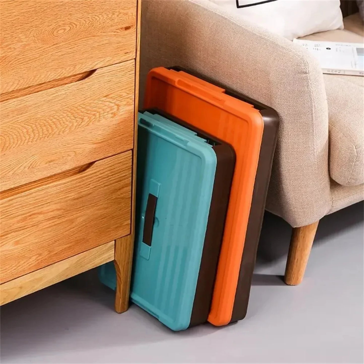 1 PCS Multifunctional Foldable Folding Plastic Organizer Box with Lid for Storages of Sundries and Supplies Luggage travel bags