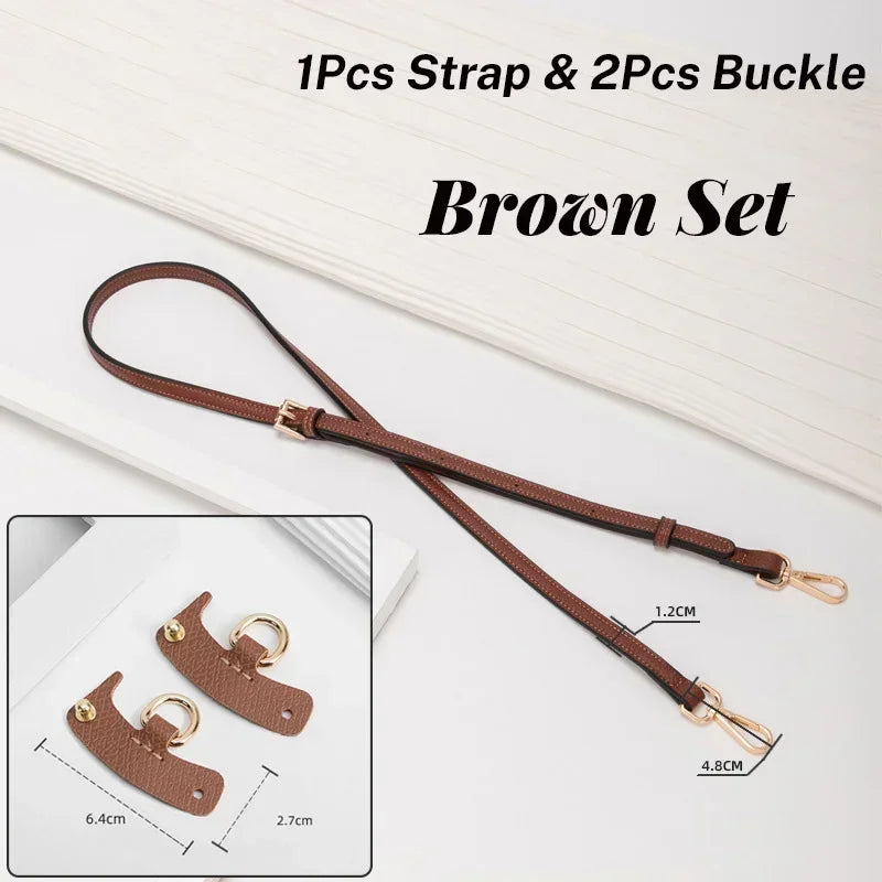 1 Set Bag Strap For Longchamp Mini Punch-free Genuine Leather Shoulder Strap Set Transformation Crossbody Strap Bag Accessories