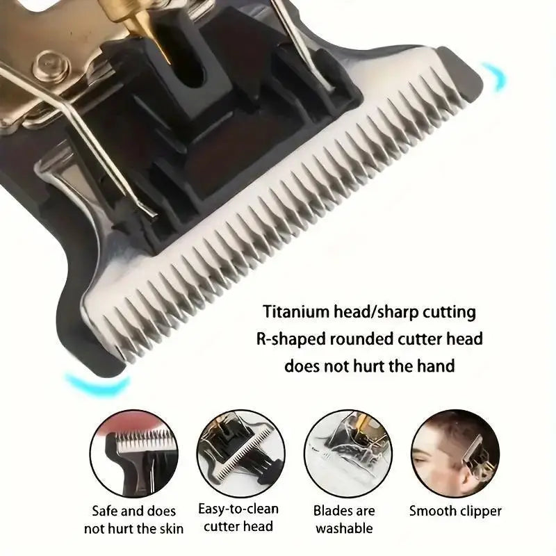 7pcs T-Blade Electric Hair Clipper, Cordless USB Rechargeable Shaving Trimmer With Guide Comb For Personal And Stylist Use