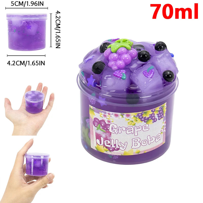 70/300ml Large Capacity Crunchy Slime Kit Premade Crystal Slime Set Super Soft And Non-Sticky Jelly Cube Slime Party Favor Gifts