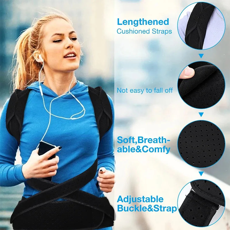 Adjust Shoulder Waist Lumbar Spine Support Aluminum Plate Humpback Correction Belt-Bad Posture Corrector Back Support Orthosis