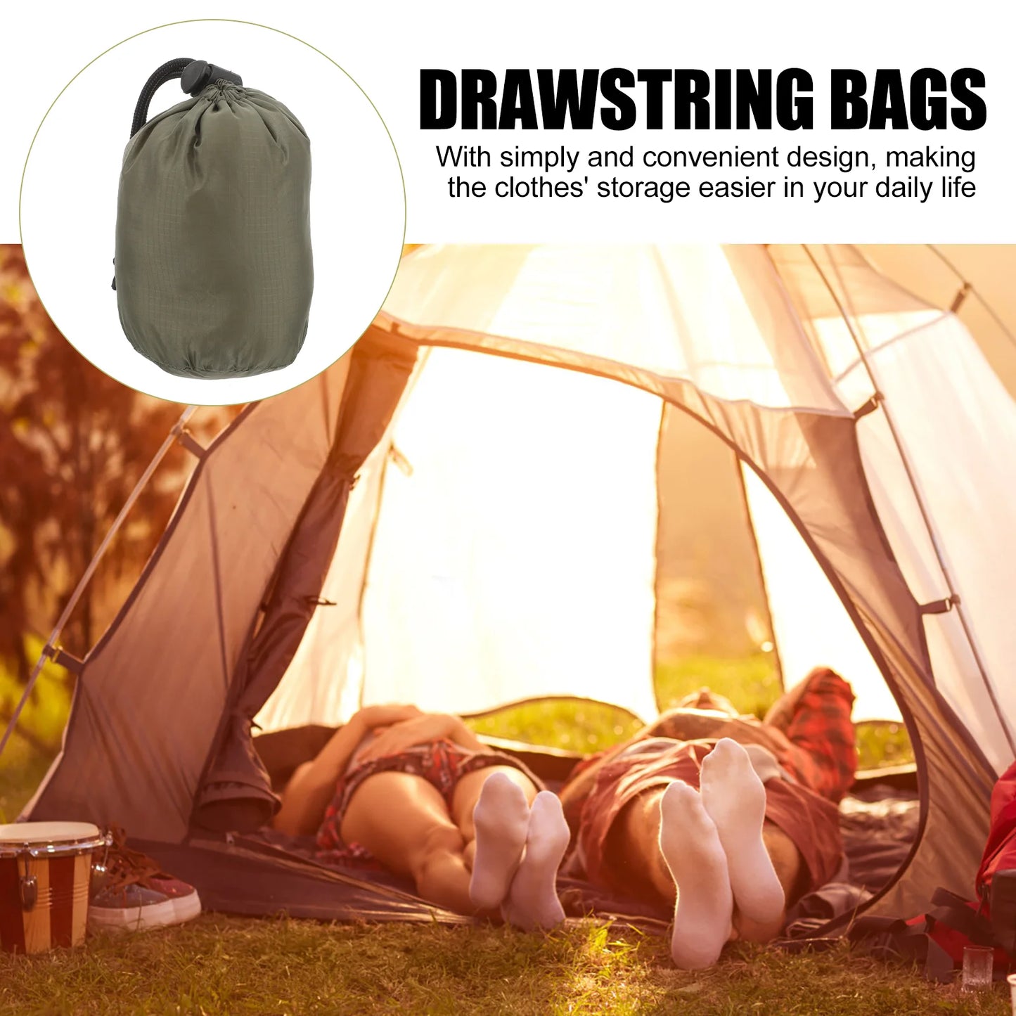 2 Pcs Outdoor Camping Sleeping Bag Storage Liner Double Large Duffle Baby Backpack Hiking Drawstring Sack Sealed