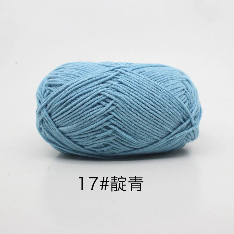 40-50g/Set 4ply Milk Cotton Knitting Yarn Needlework Dyed Lanas For Crochet Craft Sweater Hat Dolls At Low Price