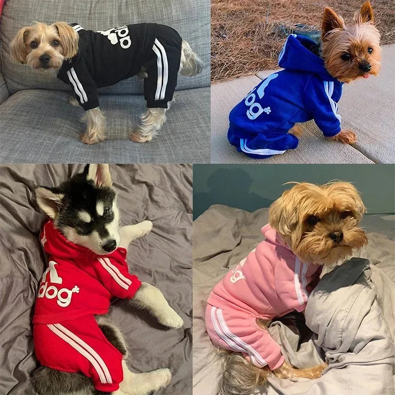 Autumn Winter Dog Clothes Adidog Jumpsuit Warm Puppy Pet Clothes Dog Hoodies Sweatshirt Yorkie French Bulldog Clothing Dog