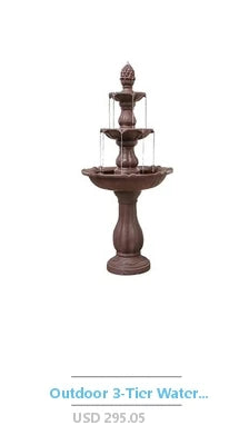 24" Stackable Urn Water Fountain Kit with AquaBasin 30 and Ultra 550 Pump Outdoor Fountain Slate Texture Fire Fountain Add-On