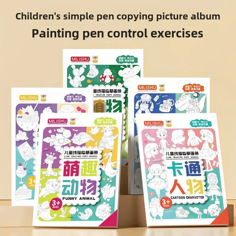 40 Pages Sketch Montessori  Anime Coloring Books for Kids Colouring Book Drawing Coloring Books