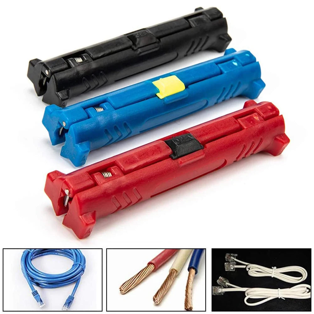 ZoeRax Electric Wire Stripper Pen network cable Tools Wire Cable  Rotary Coaxial Wire Stripping Pliers （Red/Blue/Black）