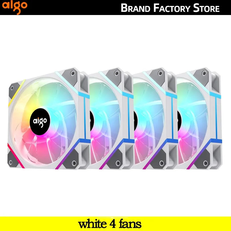 Aigo AM12PRO Rgb Fan Ventoinha PC 120mm Computer Case Fan Kit Water Cooler 4pin PWM CPU Cooling Fans 3pin5v argb 12cm Ventilador