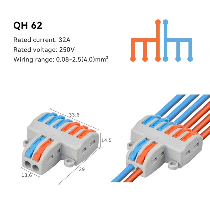 1/5/10 PCS 1 in Multiple Out Fast Electrical Connectors Universal Compact Splitter Wiring Cable Connector Push-in Terminal Block