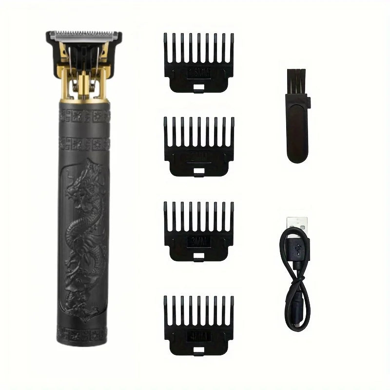 7pcs T-Blade Electric Hair Clipper, Cordless USB Rechargeable Shaving Trimmer With Guide Comb For Personal And Stylist Use