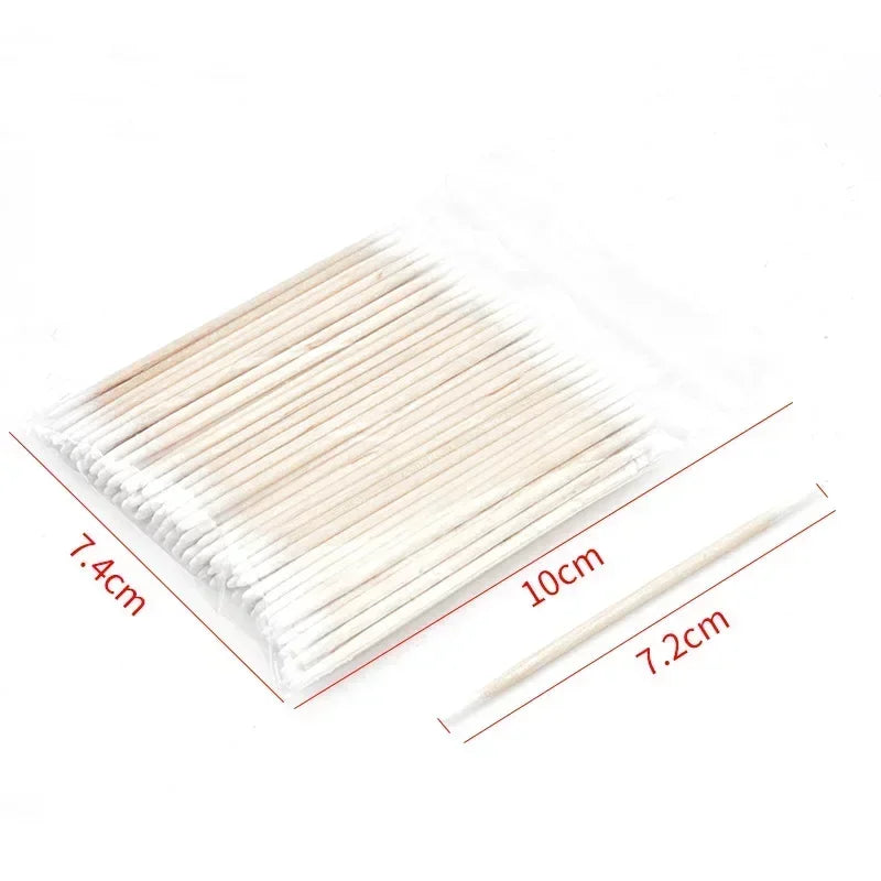 100/300pcs Double Head Cotton Swab Women Makeup Cotton Buds Tip For Medical Wood Sticks Nose Ears Cleaning Health Care Tools