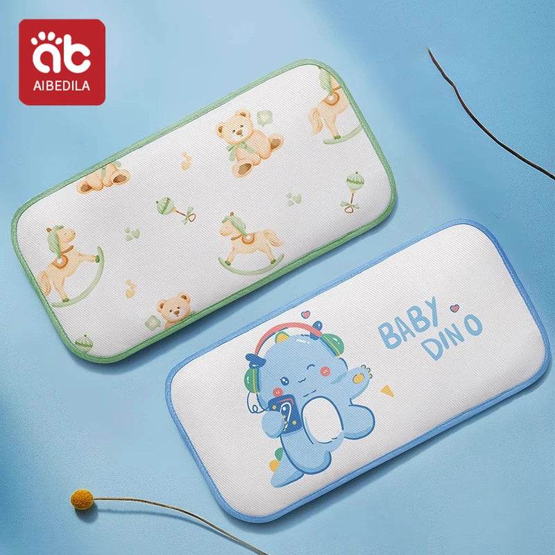 AIBEDILA 1/2pcs Baby Pillow Ice Silk Newborn Head Protection Pillow Breathable Infant Boys Girls Baby Sleeping Pillows