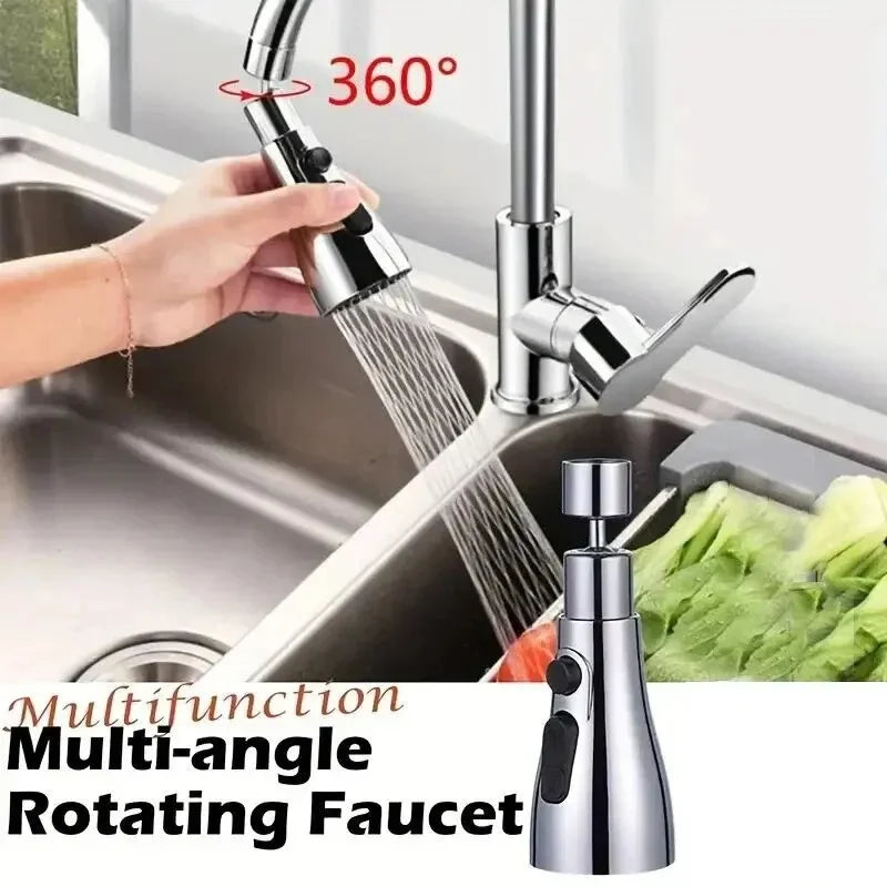 1pc Faucet Extender Boosting Splash Prevention Three Modes Water Saver Home Extended Shower Spray Filter