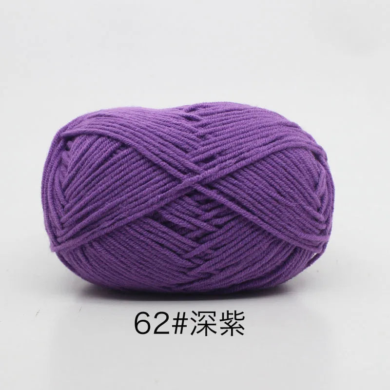 40-50g/Set 4ply Milk Cotton Knitting Yarn Needlework Dyed Lanas For Crochet Craft Sweater Hat Dolls At Low Price